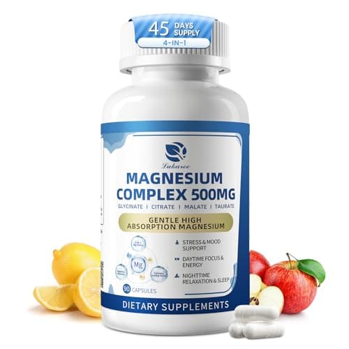 Magnesium Complex 500mg – 4-in-1 Magnesium Glycinate, Citrate, Malate, Taurate | with D3, B6, B12 & Herbal Blend | Vegan, Non-GMO Capsules Supplement for Relaxation, Sleep & Focus, 90 Capsules - Image 1