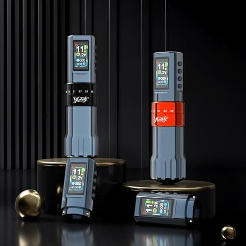 Tattoo Gun Kit for Professionals, Wireless Tattoo Pen Machine Set with 7 Strokes Length, 2Pcs 1,600 mAh Batteries for Artists Tattoos Supply (hermess orange-machine) - Thumbnail 2