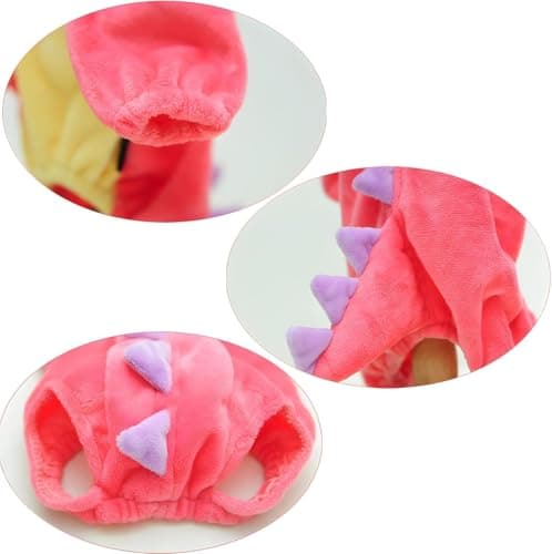 NACOCO Dog Dinosaur Design Costume Green Pet Clothes for Medium & Large Dog(Pink, XL) - Thumbnail 5