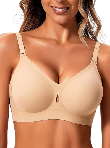 Jelly Wireless Bras for Women Sexy Comfortable Bra Bralettes V Neck Unique Birthday Party Gift for Ladies Wife Mom Girlfriend - Image 1