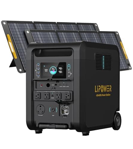 Lipower 6144Wh Solar Generator with 200W Solar Panelx2, LiFePO4 Battery Generator for Home Use, 4200W| 7500W Peak, Expandable to 36kWh, Power Station for Camping, Home Backup, RV Vanlife Off-Grid - Image 1