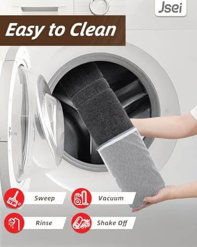 JSEI Kitchen Mats for Floor, Non-Slip Kitchen Rugs, Soft Washable Absorbent Kitchen Mats 2 PCS, Kitchen Runner Rug with TPR Backing, Polyester, 20"x32"+20"x48", Dark Grey - Thumbnail 6