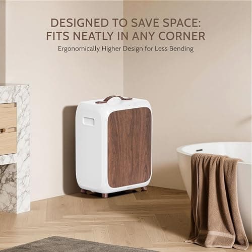 Keenray Towel Warmer Bucket, Luxury Rectangle Towel Warmer for Bathroom with Timer & Delay, Customized Fragrance, Child Lock, Fits 2 Large Towels, Blankets, Bathrobes, Ideal Gift for Him & Her(Brown) - Thumbnail 3