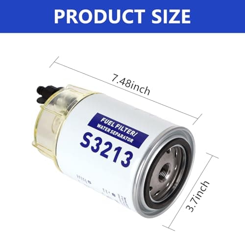 AUIVERED S3213 Fuel Water Separator Filter with Bowl - Replacement for 3/8 Inch NPT Outboard Motor - Fit Mercury Yamaha Marine Engines - Replaces S3214, 35-60494-1, 18-7932-1, 18-17928, 35-809097 - Thumbnail 5