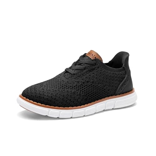 Bruno Marc Boy's Mesh Dress Sneakers Oxfords Casual Lace-Up Lightweight Shoes,Size 13 Little Kid,Black,SBOX26012K - Image 1