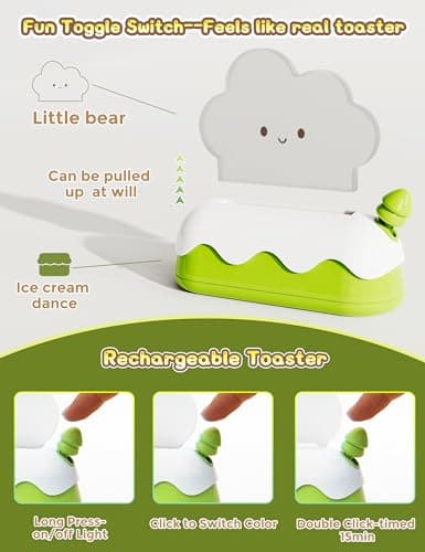 L LOHAS LED Cute Desk Decor Cloud Lamp Night Light for Kids, Kawaii Sleep Light, Rechargeable 7 Colors Lamp, Room Decor, Gifts Ideas for Baby Kids Girls Teens Teenages - Thumbnail 4