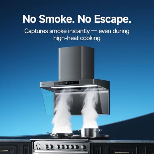 Arspura P2 15m/s Smart Range Hood 36 inch Wall Mount Kitchen Hood with IQV - Thumbnail 2