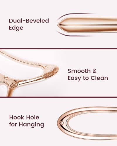 lifechill Lymphatic Drainage Massager & Anti Cellulite Massage Tools for Body Sculpting, Metal Gua Sha & Muscle Scraper Tool Pain Relief Deep Tissue, Gifts for Women, Gold (M) - Thumbnail 6