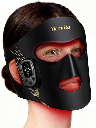 Red Light Therapy for Face Wireless with 400 Leds, 360° Led Face Mask Light Therapy with 4 Modes & Near-Infrared, 2000mAh Rechargeable Led Face Mask with Eye Protection for Anti-Aging & Radiant Glow - Image 1