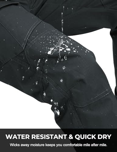 MOURCE Water Resistant Tactical Pants for Men Plus Size Quick Dry BDU Cargo Pants with 7 Large Pockets Ripstop Grey 6XL 32" - Thumbnail 3