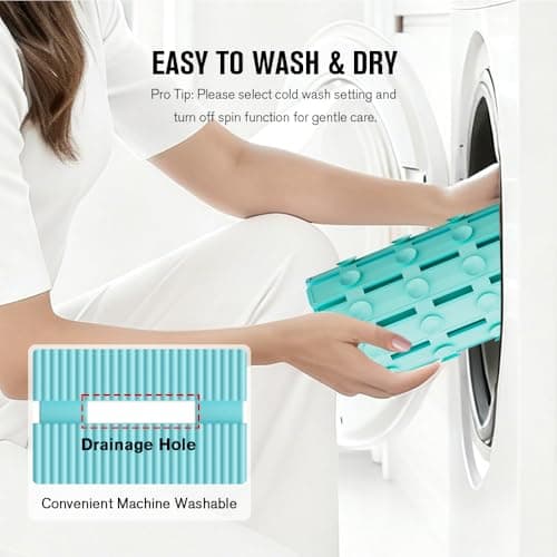 MBOSS Bath Tub Shower Mat Non Slip Bathtub Mats for Bathroom Shower Floor Mat Bath Mats for Shower Tub Anti Slip Shower Mat with Drain Hole and Large Suction Cups (Aqua Blue, 27.5 X 15.7 Inch) - Thumbnail 6