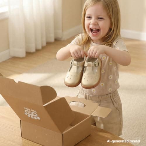 WIDE TOE BOX Mary Jane Flats Toddler Baby Girls Ballet Shoes Comfortable Dress Princess Cute Lightweight Girl Shoe for Church Footwear School Party Gold Infant 4 - Thumbnail 3