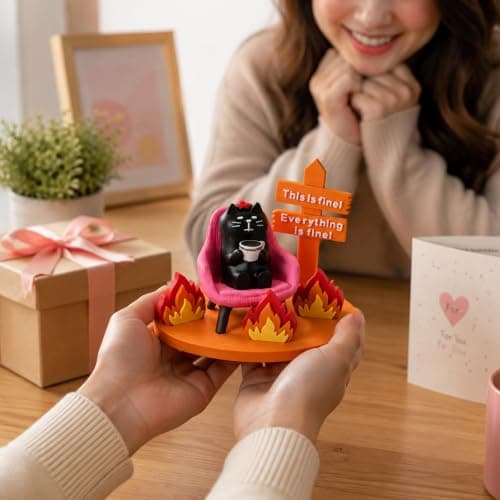 MAYIPLAY Black Cat Gifts for Cat Lovers Women Meme Cat Figurines Funny Desk Decor Gifts for Coworkers Friends Emotional Support Desk Accessories - Thumbnail 4