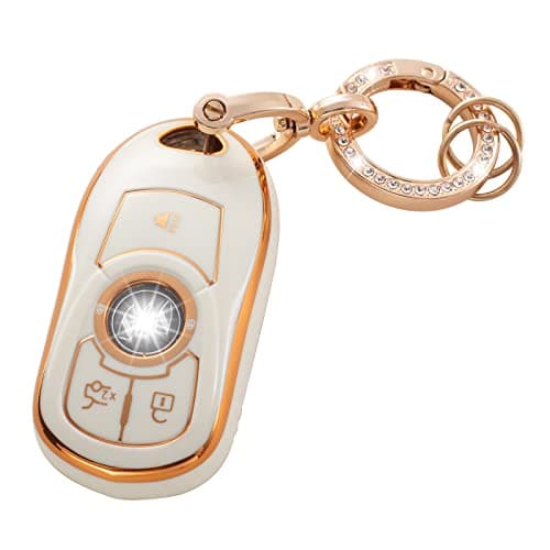 RUABIBAN Key Fob Cover Compatible with Buick, Soft TPU Key Case Protection Shell Fit for Buick Encore Enclave Envision - Image 1