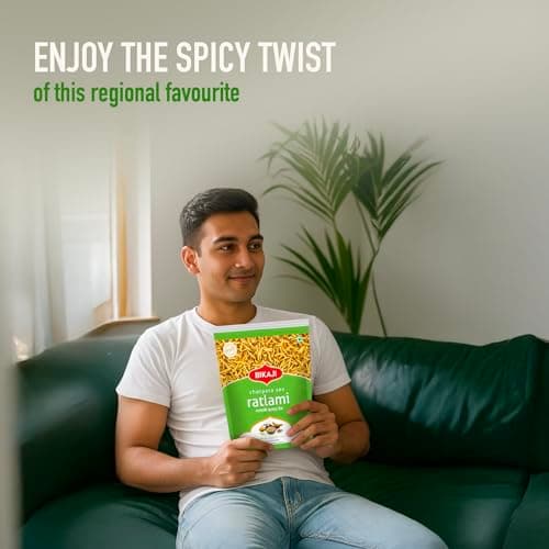 Bikaji Aslee Bikaneri Ratlami Bhujia 14.11 oz (400g), Spicy Chatpata Sev Gathiya, Authentic Indian Namkeen Snack, Traditional Bikaner Recipe, Crunchy and Flavorful, Everyday Munching Tea-Time and Party Snack, Vegetarian Ready-to-Eat - Thumbnail 5