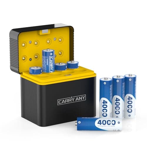 CARRY ANY Rechargeable Batteries Lithium 8 Pack with Charger - 1.5V 4000mWh High Capacity Rechargeable AA Battery, Li-ion Doubel A Batteries for Blink Outdoor Camera - Image 1