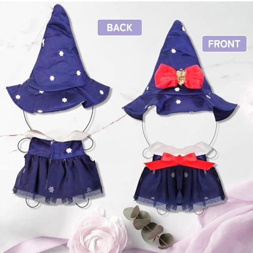 17cm Doll Clothes Halloween Clothes Set Designer Black Dress and Hat for 15-17cm 4 Inch Blind Box Dolls - Thumbnail 5