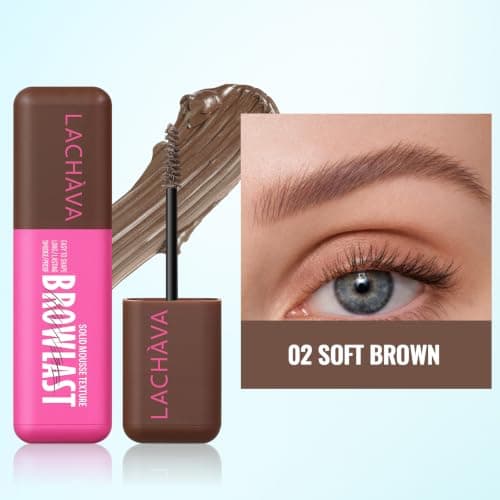 2 Pack Brow Gel, Eyebrow Tint and Setting 2-in-1 Fluffy Volumizing Brow Mousse, Waterproof All Day Hold Eyebrow Gel with Brush For Natural Full-Looking Eyebrow Makeup, Soft Brown - Thumbnail 2