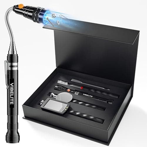 Fathers Day Dad Gifts, 5Pcs Telescoping Magnetic Pick Up Tool Set, with 1lb &15lb Pick-up Rod, 360° Square & Circle Swivel Adjustable Inspection Mirror and LED Flashlight, Birthday Gifts for Men, Dad - Image 1