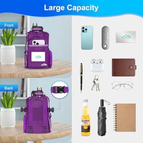 supregear Crutch Accessories Bag, Water-Resistant Premium Storage Pouch with Cup Holder and Multiple Pockets - Large Capacity Organizer Tote Bag Attachment for Underarm Crutches - Men, Women - Thumbnail 2