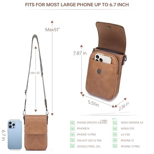 GEMIU Crossbody Phone Purse Small Crossbody Bags for Women Rfid Wallet Purse for Women Apricot - Thumbnail 5