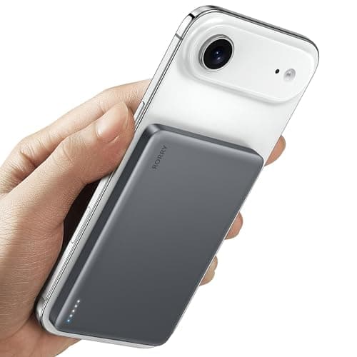 RORRY for Magsafe Portable Charger, [0.3" Ultra Slim] Magnetic Power Bank,[Alloy-Made] 5000mAh Wireless Portable Charger, USB C Battery Pack 18W Fast Charging for iPhone Samsung (Grey)