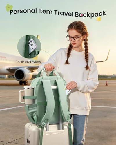 LOVEVOOK School Backpacks for Teen Girls Fits 15.6" Laptop, Lightweight Middle High School Bookbag with Large Bottle Holder for Kids, 30L Cute College Backpacks for Students Back to Schools,Pink - Thumbnail 6
