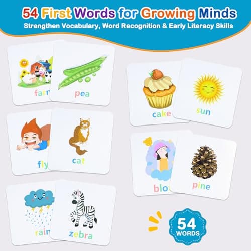 Humerry Spelling Games for Kids Ages 3-8, Phonics Matching Game with 54 Flash Cards & 20 Letter Blocks, CVC & Sight Word Building Reading Game, Classroom Must Haves for Preschool & Kindergarten - Thumbnail 5