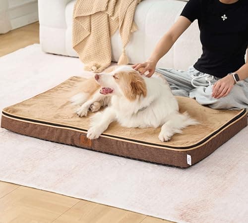 LIORCE Memory Foam XL Dog Bed - 4” Thick Orthopedic Beds for Extra Large Dogs - Waterproof Dog Bed with Removable Washable Cover & Wrap-Around Zipper - Ultimate Comfort and Easy Maintenance - Thumbnail 6
