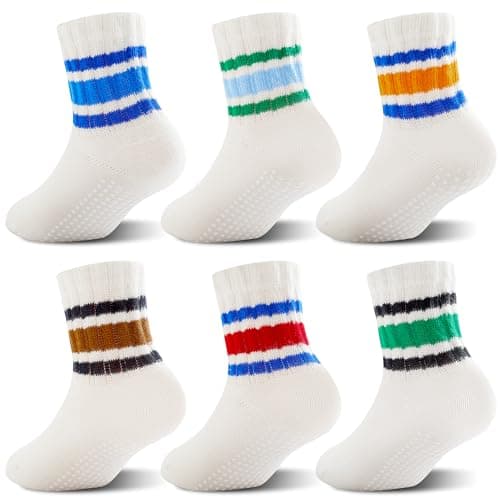 BISOUSOX Baby Grip Socks for Toddler Girls Boys 0-5T, Grippy Socks for Baby 6-12-18M, Non-Slip Walking Sock with Grips - Image 1