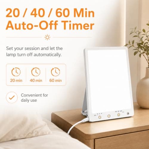 Beamhaus Light Therapy Lamp,10000 Lux Light Therapy Lamp -Full Spectrum Llight Therapy,3 Color Touch&Wall Mountable Daylight Therapy Lamp,Sunlight Lamp with Memory Function for Home & Office - Thumbnail 6