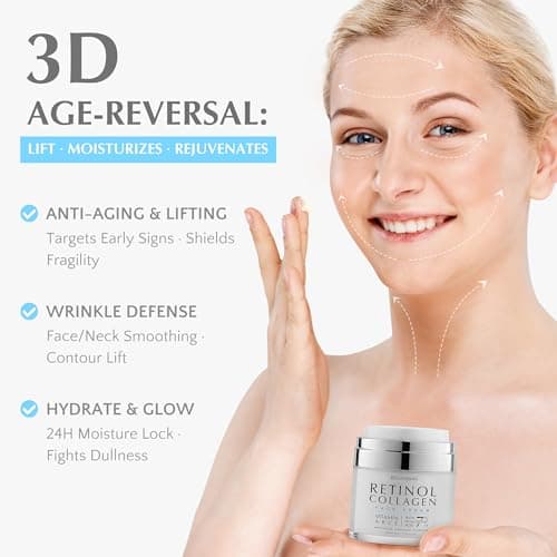 EnaSkin Retinol Collagen Face Cream: Wrinkle Cream for Women, Neck & Décolleté Anti Aging Moisturizer with 7% Hyaluronic Acid Serum - Day/Night Skin Firming & Tightening, 1.7 Oz - Thumbnail 2