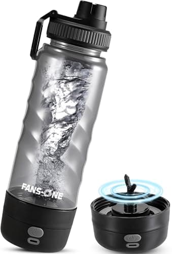 FANS-ONE Electric Protein Shaker Bottle, 24 oz USB C Rechargeable Electric Mixer, Shaker Cups for Protein Shakes and Meal Replacements, Portable Blender Self Mixing Cup for Gym Workout, Black - Image 1