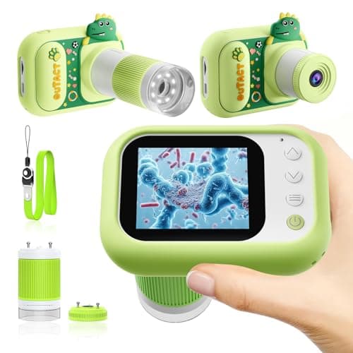Microscope for Kids Handheld Mini Portable Digital Rechargeable 1000X with 2.4 Screen 1080P 3 in 1 Microscope Photography Recording Edu Gift Age 4-6 8-12 Children Students