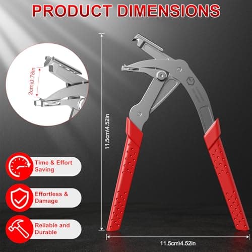 Car Clip Pliers, Clip Removal Tool with Spring-Loaded Lever for Auto Trim & Fastener Removal, Easily Remove Fasteners, Clips, and Rivets, Damage-Free Interior & Exterior Disassembly Tool - Thumbnail 5