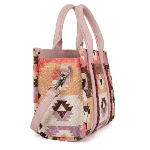Wrangler Boho Tote Bag Aztec Top Handle Handbags and Purses Spring Southwest Satchel Shoulder Bag WG166G-81203PK - Thumbnail 4