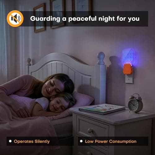 Fruit Fly Traps,Plug in Fly Trap with UV Light & Glue Cards,Fly Trap Indoors for Gnats, Mosquitoes,Moths & More,Insect Trapper for House Kitchen Garage, 2 Pack & 6 Refills - Thumbnail 5