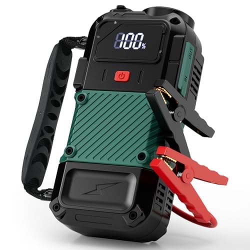 Portable Car Battery Jump Starter, 3000A - 12V Portable Jump Box for 6.0L Diesel & 8.0L Gas, Compact Battery Jump Pack, Extended Smart Jumper Cables Equipped, USB Outputs, and Lights