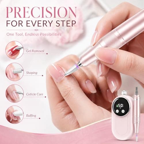 FLORAVIC MG101L Electric Nail Drill, 50000RPM Pro E File - Thumbnail 5