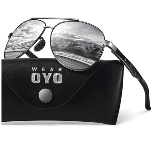 WEAROYO Polarized Sunglasses Men Womens Al-Mg Alloy Frame Spring Hinges Pilot Military Style UV400 Protection Driving - Image 1