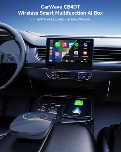 ATOTOOUT Magic Box - AI Box CarPlay & Android Auto Wireless, 4GB+32GB Support YouTube, Netflix, Prime Video, Disney+, Spotify w/HDMI-Out, Dual Wi-Fi & BT(5.4 & 4.2), USB Playback, AI-Powered, CB4DT - Thumbnail 2