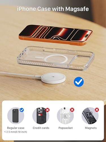 Magnetic Wireless Magsafe Charger iPhone: Charging Pad for iPhone 17/16/15/14/13/12 Series & AirPods Pro 4-2, Strong Magnet, Dual Ports, Case-Friendly, Lightweight for Travel Home Office Desk - Thumbnail 6