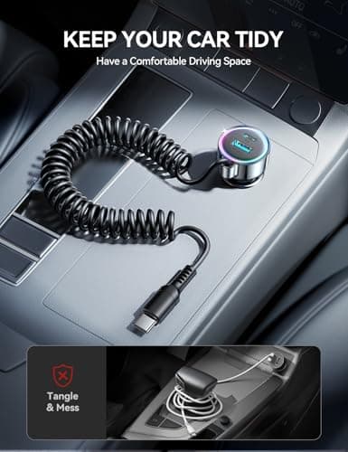 72W Car Charger USB C for iPhone 17/16, 36W Super Fast Charging Type C Coiled Cable for iPhone 17/16 Pro Max Plus/Samsung S25/S24/S23/Pixel 10 Car Phone Charger Adapter for Pixel/Android, iPad Pro - Thumbnail 6
