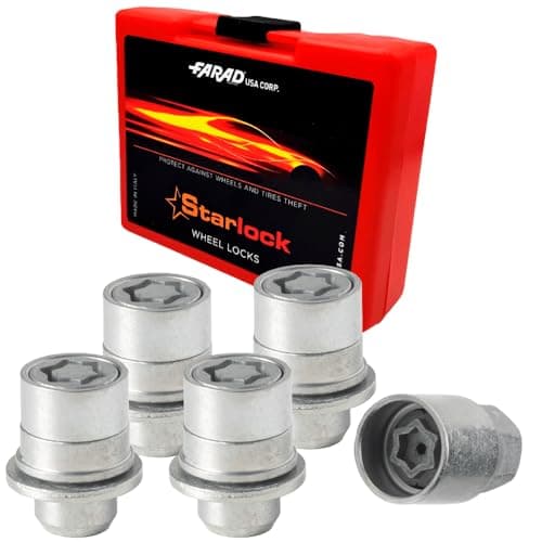 Farad AG5/E Galvanized Silver Lug Nut Wheel-Locks Kit Suitable for Land Rover Range Rover (M14 X 1.5 Thread Size) - Set of 4 Lug Nuts + 1 Key - Thumbnail 3