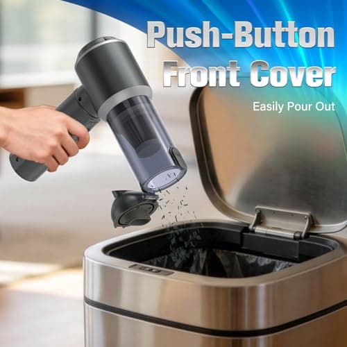 4-in-1 Handheld Vacuum Cordless&Air Duster, 28000pa Suction Power Car Vacuum Portable Cordless, Mini Vacuum with Digital Display and One-Click Dust Emptying for Car Home Office Kitchen Pet Hair(Gray) - Thumbnail 4