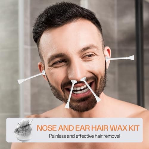 AUZEAL Nose Wax Kit Men With 30 Nose Waxing Sticks, Nose Hair Wax Kit With100g Wax, Up to 20 Uses, Safe, Quick and Painless Nose Hair Removal for Men - Thumbnail 4
