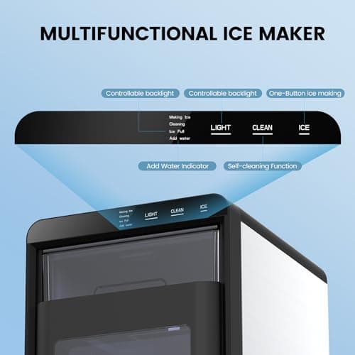 COWSAR Nugget Ice Makers Countertop, 44Lbs/24H Crushed Ice Maker & Pebble Ice Machine, Pellet Ice Makers with Ice Scoop &Removable Basket,Sonic Countertop Ice Machine for Home/Kitchen/Office - Thumbnail 5