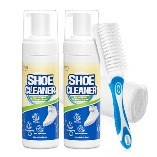 Jevvu Shoe Cleaner, Sneaker Cleaner Kit with Brush and Towel, Deep Clean Shoe Cleaning Kit for White Shoes, Leather and Rubber - Thumbnail 2