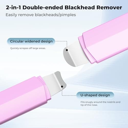 Blackhead Remover Tool Face Scrubber: PETYDOOT Double-Headed Face Spatula Skin Scrubber, Nose Pore Cleaner Blackhead Remover for Facial Deep Cleansing Skin Care Tool for Men & Women (Pink) - Thumbnail 3