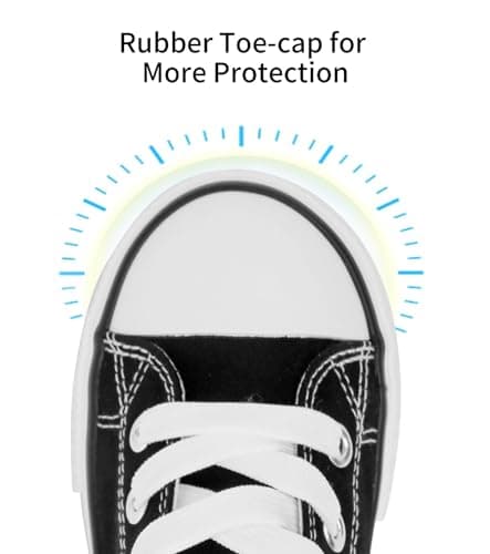 Toddler Little Kid Cushioned Canvas Shoes Slip On Sneakers Soft and Durable Black White - Thumbnail 4